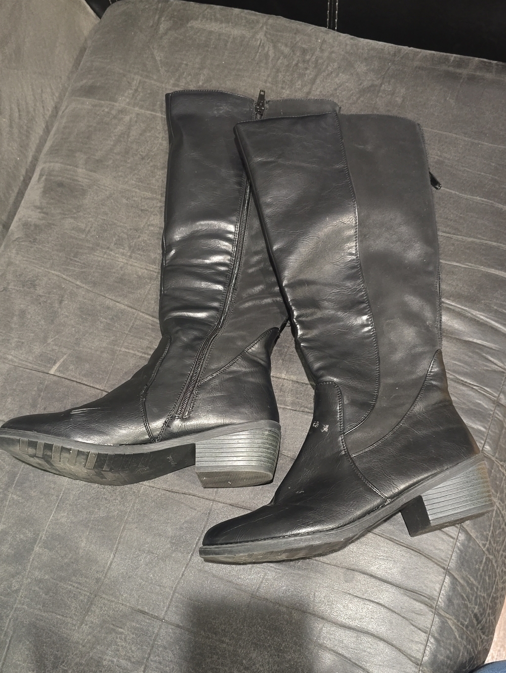 easy street Black Over-the-Knee Riding Boots